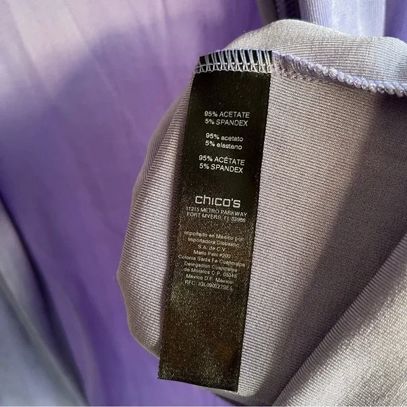 Chico’s Travelers 2 Piece Set Jacket Pants Cropped Periwinkle Purple EUC 2 lg 12 - Picture 4 of 8